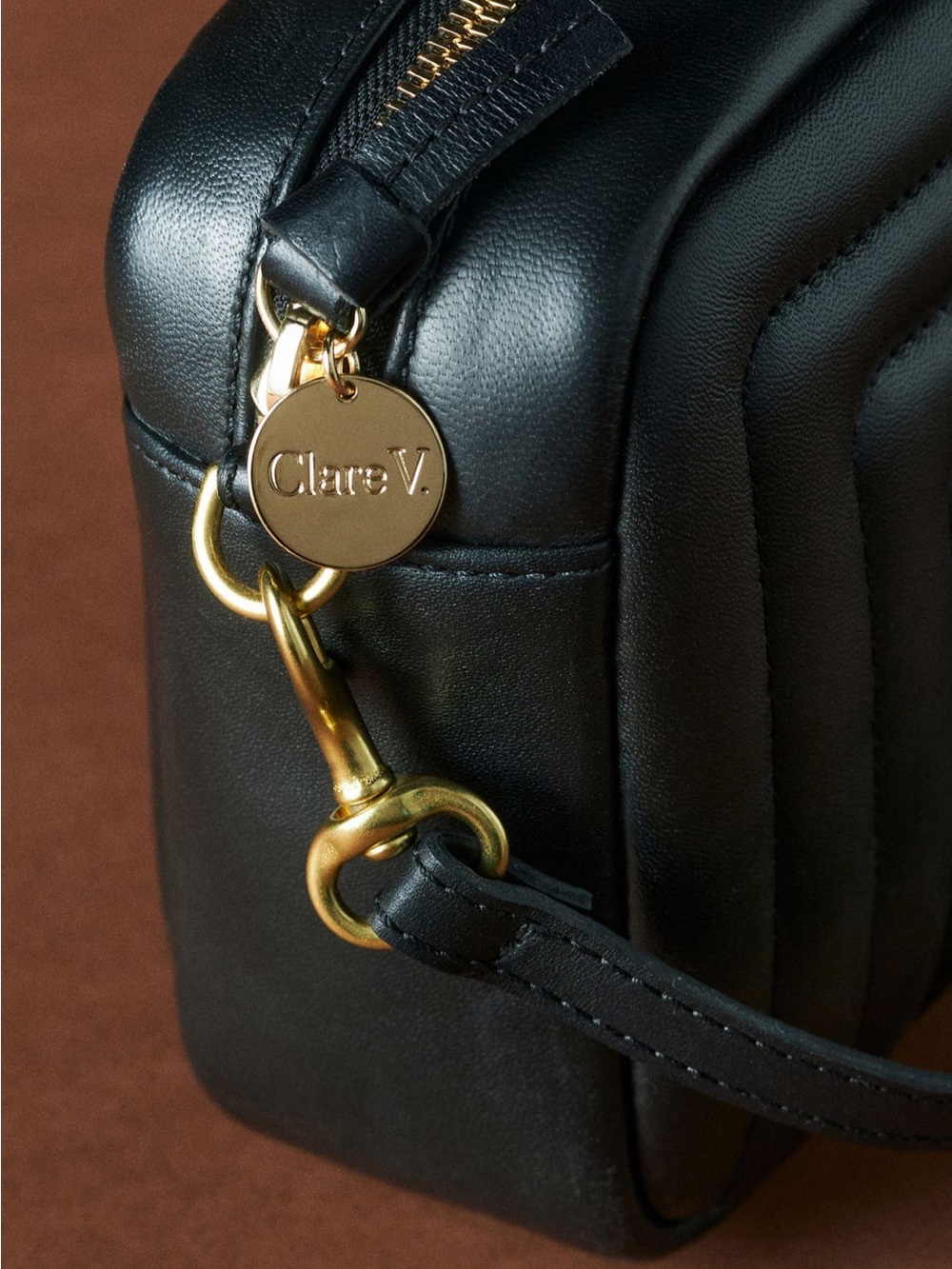 Clare V Black Quilted Crossbody with Gold Hardware - Picture 3 of 9